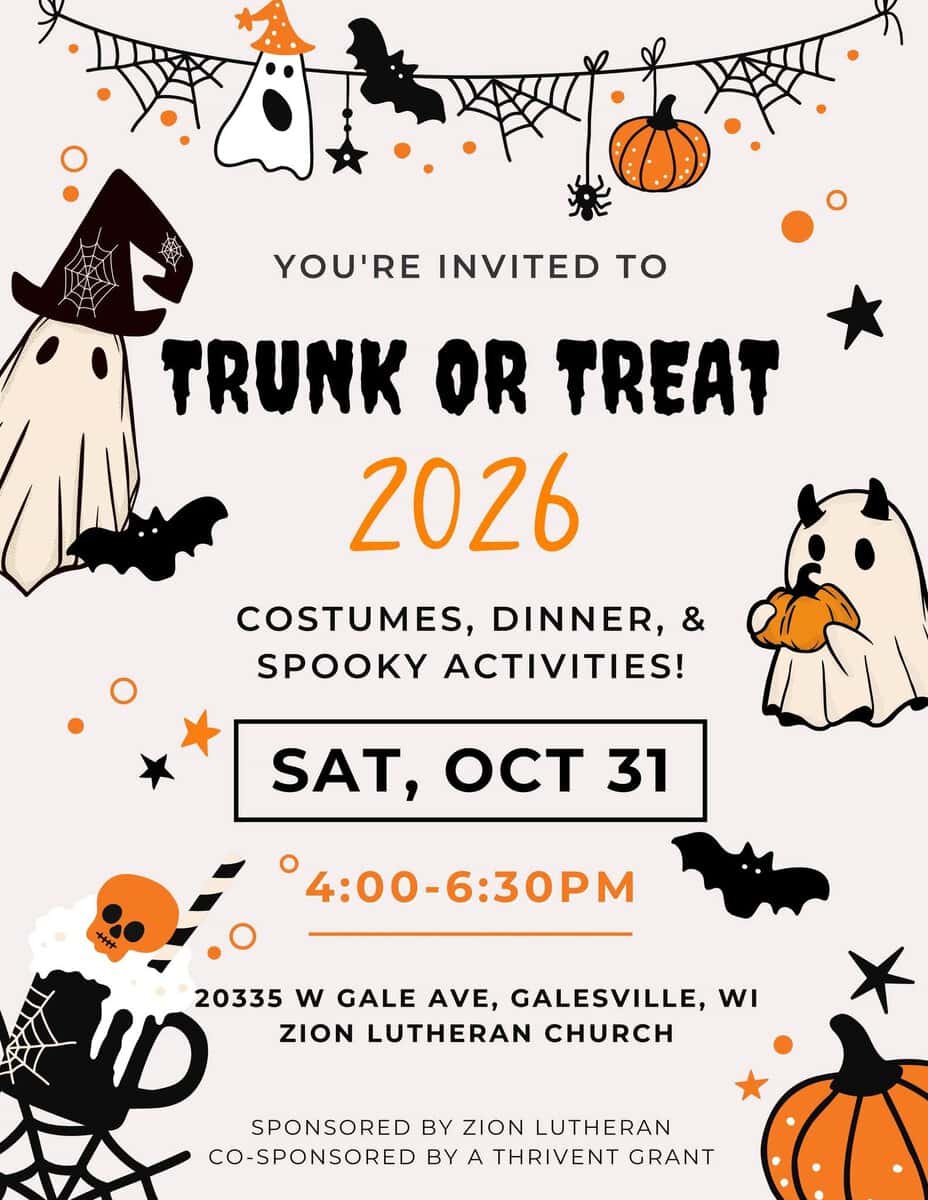 trunk or treat 2026 - Zion Lutheran Church